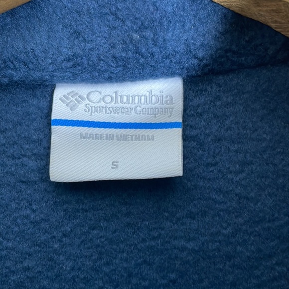 Columbia fleece vest gray blue zipper front zipper pockets men’s size Small - Picture 7 of 8
